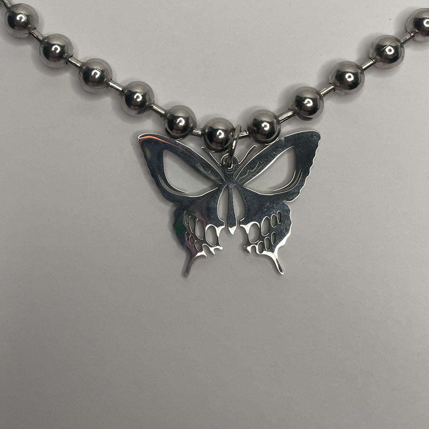 Skull Butterfly Ball Chain Necklace