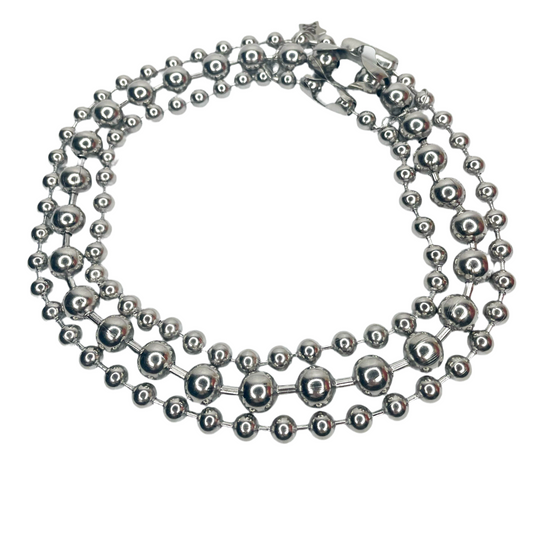 Triple Threat Chunky Jumbo Ball Chain Necklace