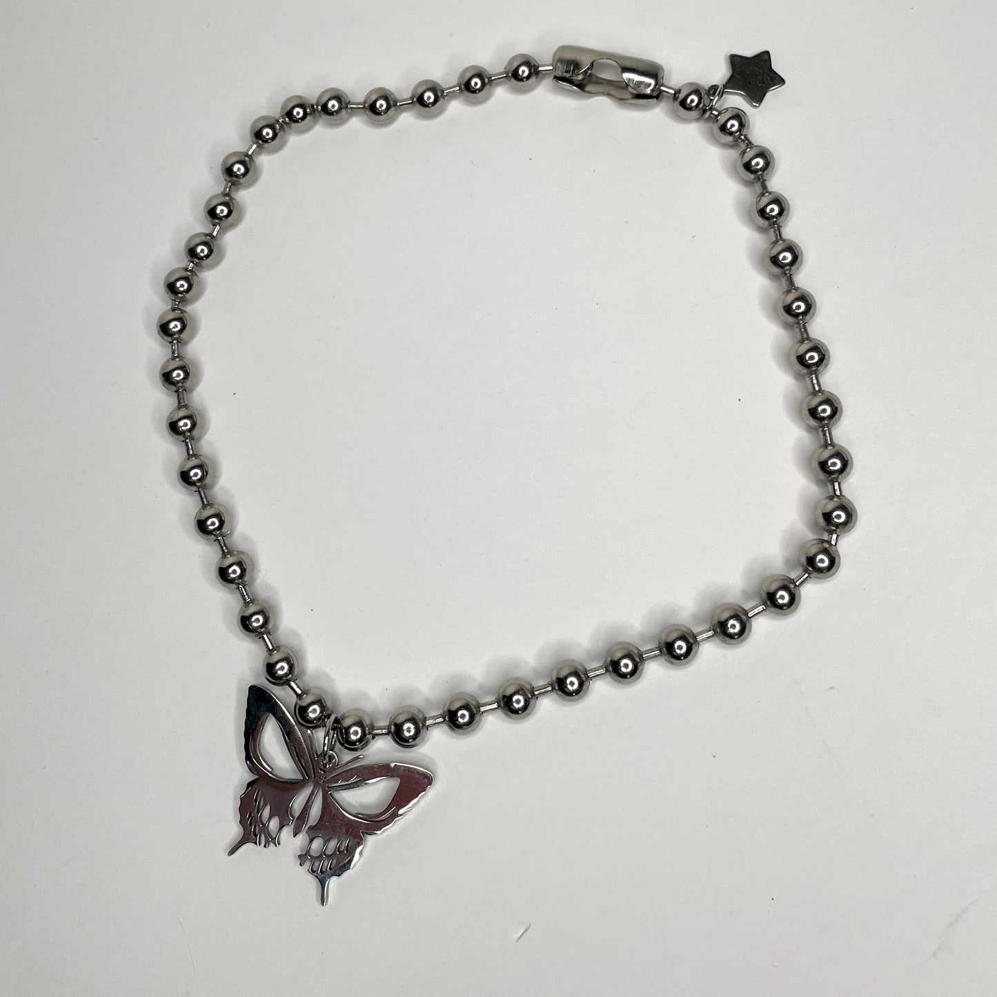 Skull Butterfly Ball Chain Necklace