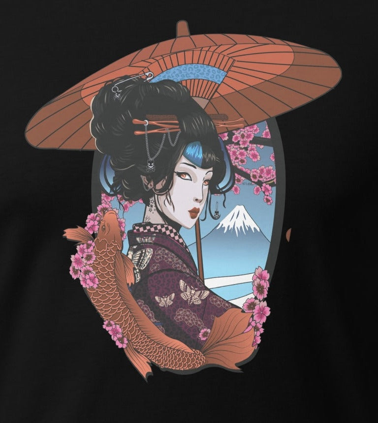 Closeup of geisha graphic 