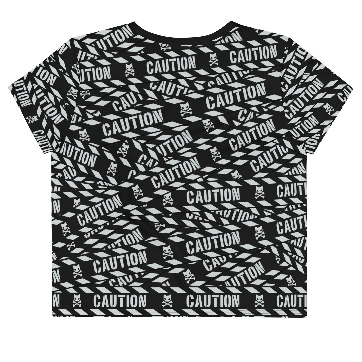 Caution Tape Crop Tee -- Light Pink