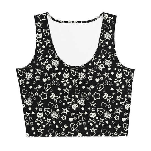 Punk Print Crop Top