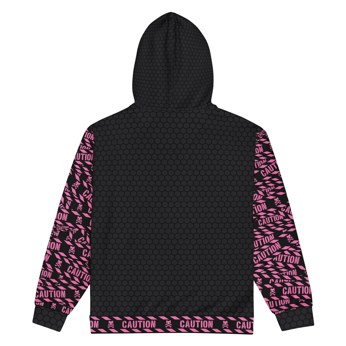 Image shows a streaking back view of the hoodie 