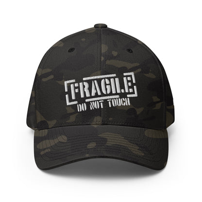 Same design depicting black camo hat front 