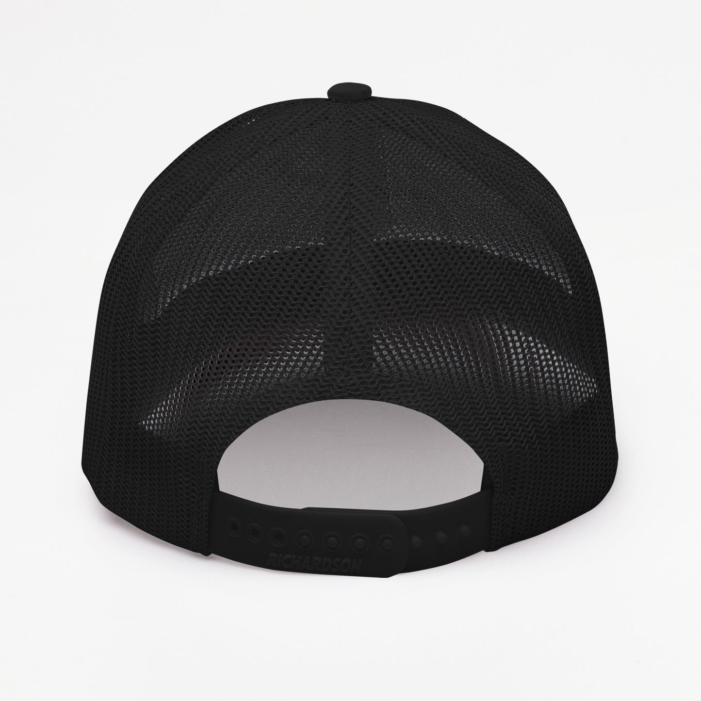 Same design in all black with black mesh back view 