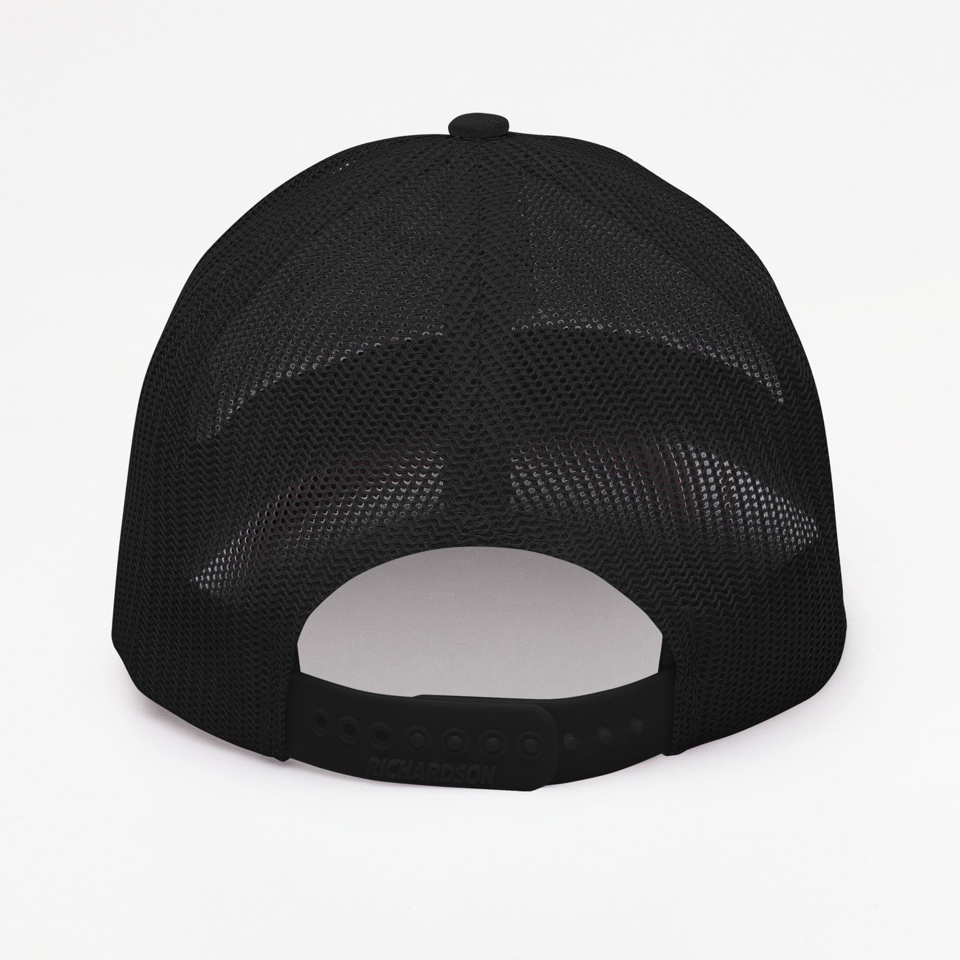 Same design in all black with black mesh back view 