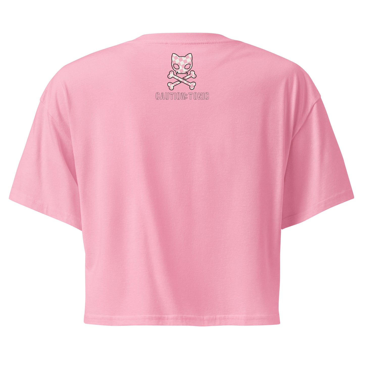 Back view of bubblegum pink crop top 