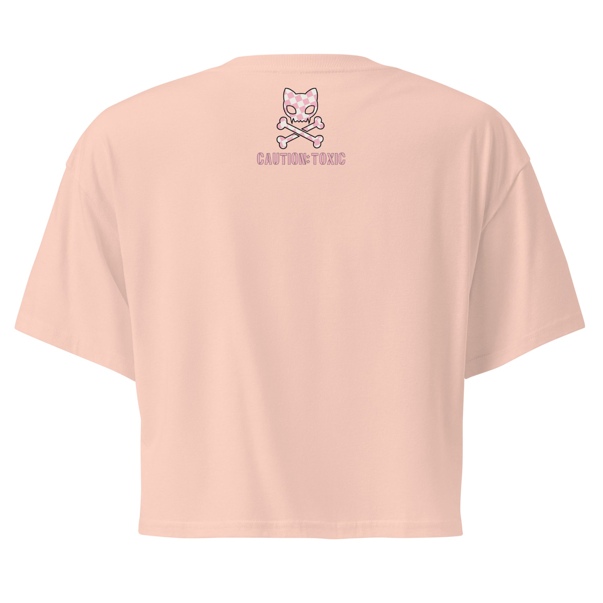 Back view of light pink crop top 