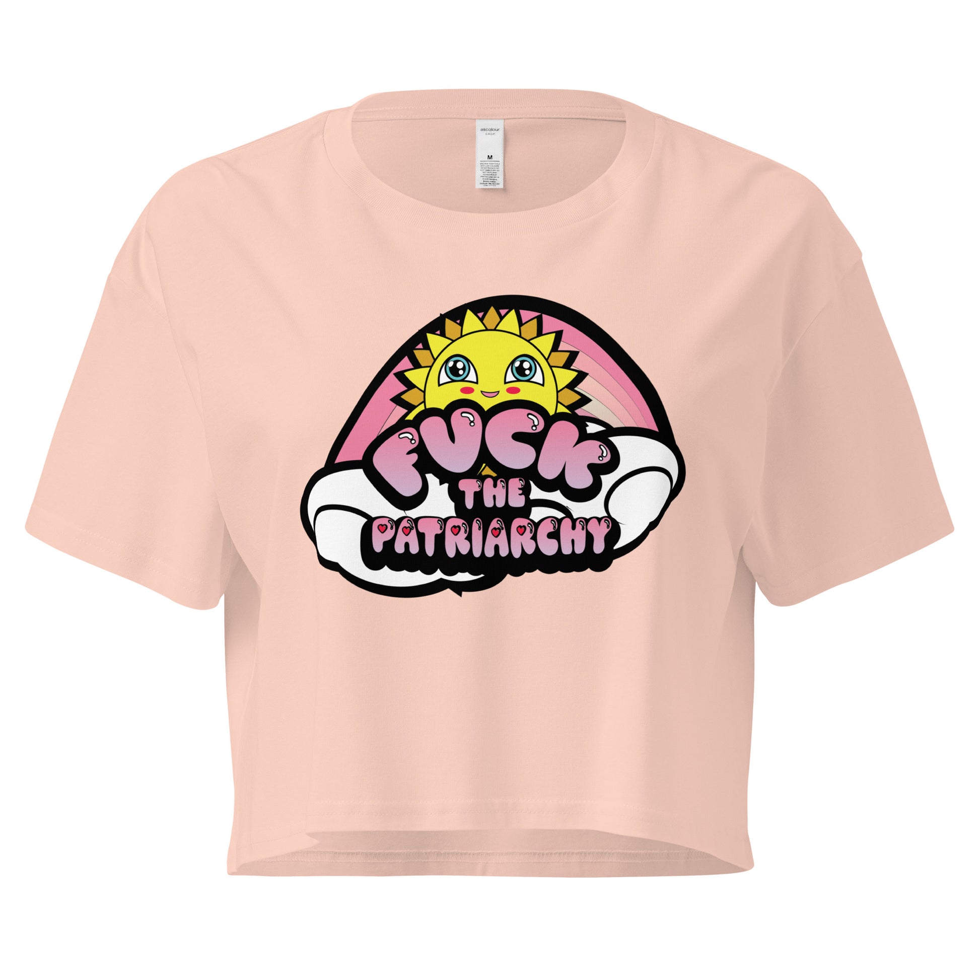 Same design on light pink crop top 