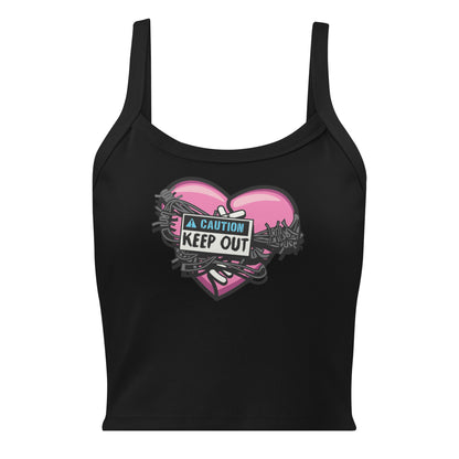 KEEP OUT -- Women’s micro-rib tank top