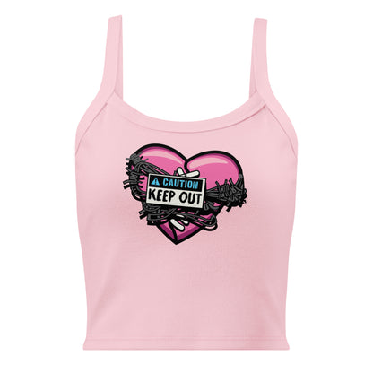 KEEP OUT -- Women’s micro-rib tank top