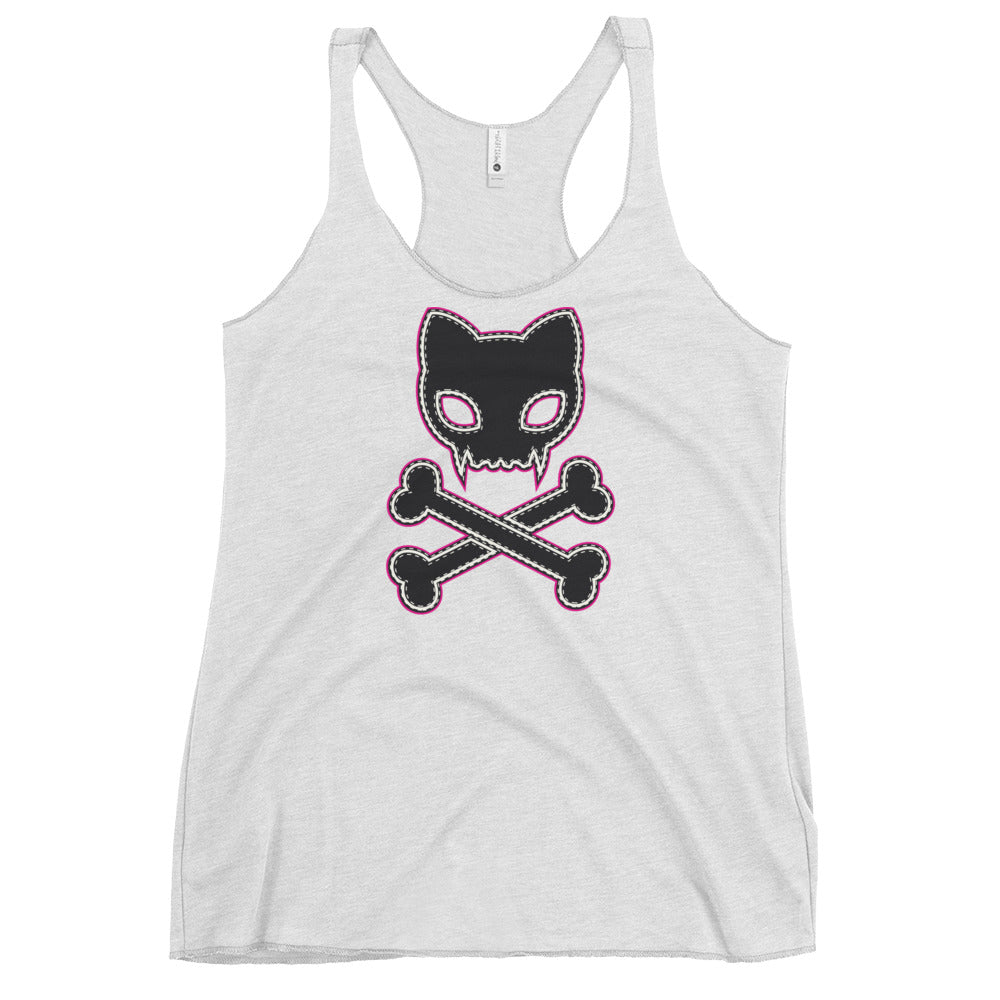 Same design on Heather white tank top 